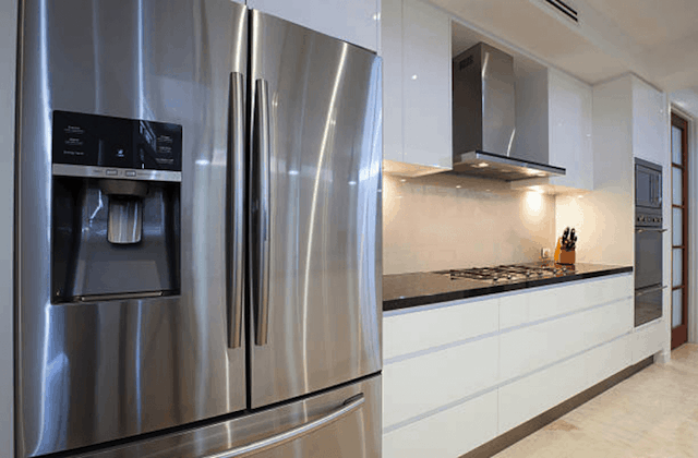 refrigerator in kitchen